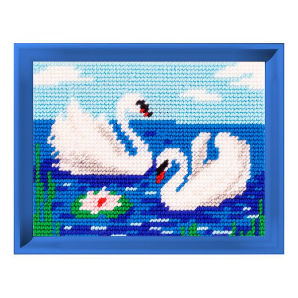 DIY Needlepoint Kit "Swans" 5.9"x7.9"