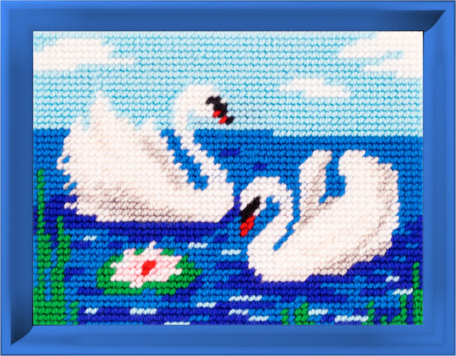 DIY Needlepoint Kit "Swans" 5.9"x7.9"