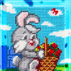 DIY Needlepoint Kit "Bunny with strawberries" 5.9"x7.9"