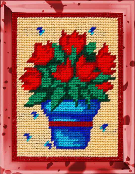 DIY Needlepoint Kit "Red tulips" 5.9"x7.9"