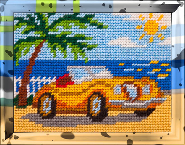 DIY Needlepoint Kit "Car" 5.9"x7.9"