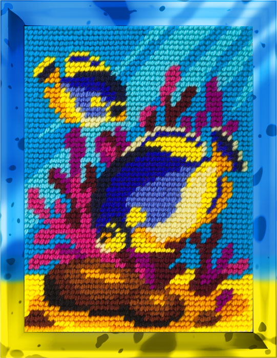 DIY Needlepoint Kit "Coral reefs" 5.9"x7.9"