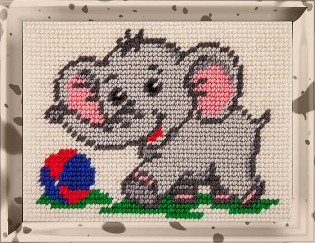DIY Needlepoint Kit "Baby elephant" 5.9"x7.9"