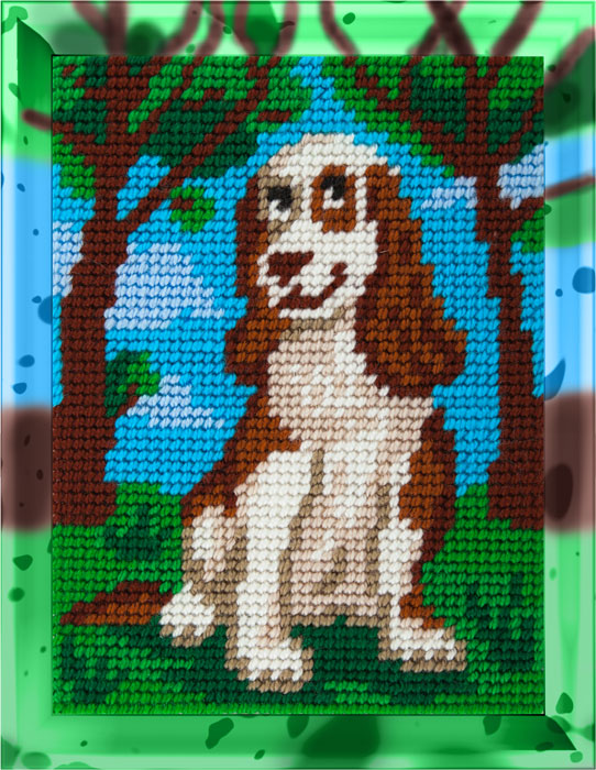 DIY Needlepoint Kit "Dreamy dog" 5.9"x7.9"