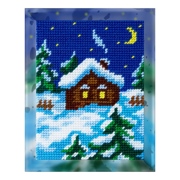 DIY Needlepoint Kit "Winter night" 5.9"x7.9"