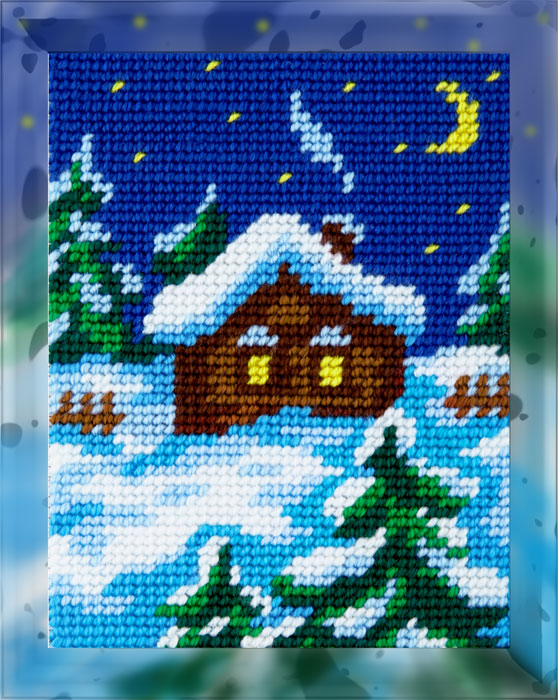 DIY Needlepoint Kit "Winter night" 5.9"x7.9"