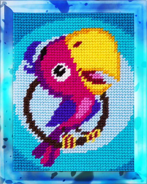DIY Needlepoint Kit "Parrot" 5.9"x7.9"
