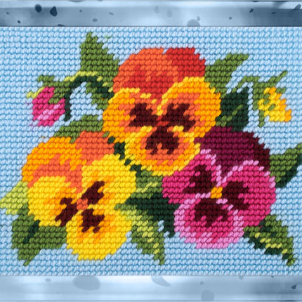 DIY Needlepoint Kit "Violets" 5.9"x7.9"