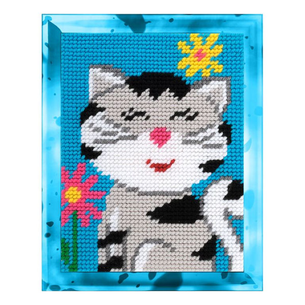 DIY Needlepoint Kit "Cunning cat" 5.9"x7.9"