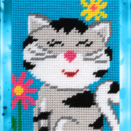 DIY Needlepoint Kit "Cunning cat" 5.9"x7.9"