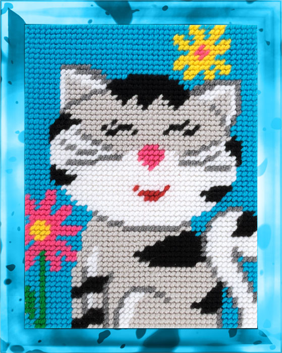 DIY Needlepoint Kit "Cunning cat" 5.9"x7.9"
