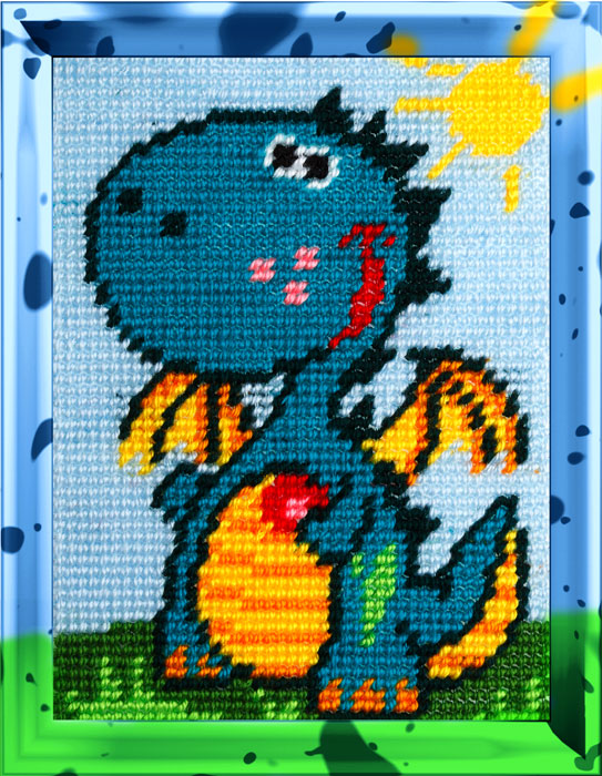 DIY Needlepoint Kit "Dragons" 5.9"x7.9"