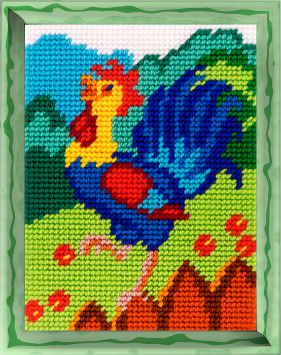 DIY Needlepoint Kit "Rooster" 5.9"x7.9"