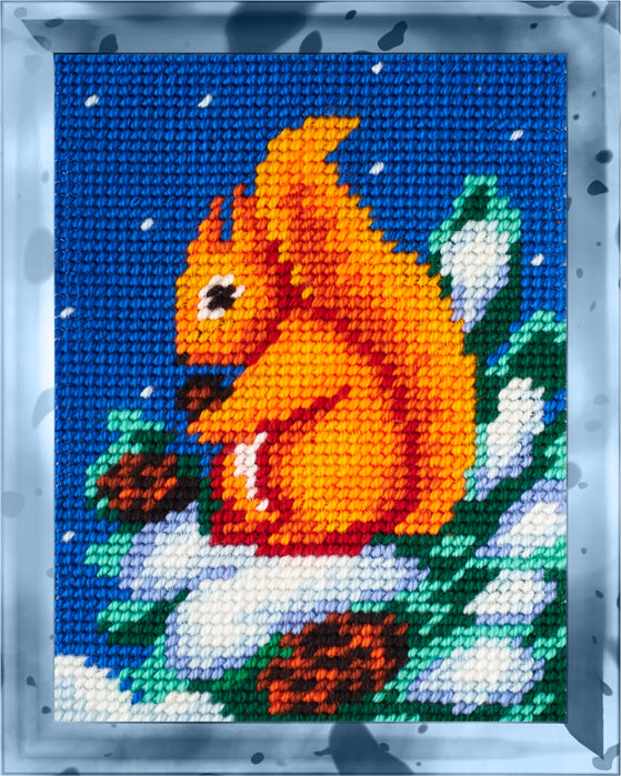 DIY Needlepoint Kit "Squirrel" 5.9"x7.9"