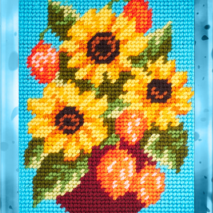 DIY Needlepoint Kit "Sunflowers in a vase" 5.9"x7.9"