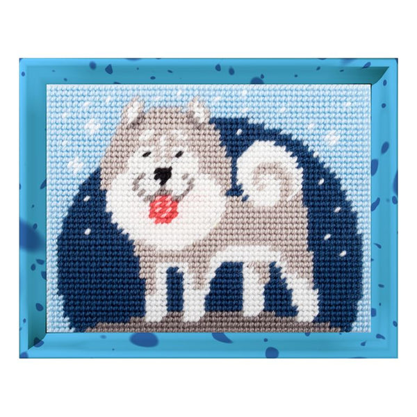 DIY Needlepoint Kit "Huskies" 5.9"x7.9"