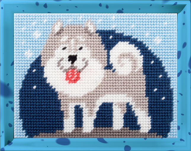 DIY Needlepoint Kit "Huskies" 5.9"x7.9"