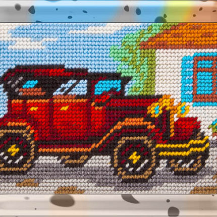 DIY Needlepoint Kit "Car" 5.9"x9.8" / 15x25 cm