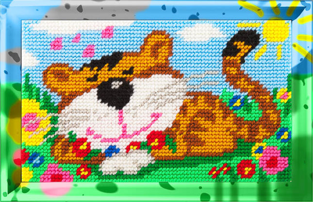 DIY Needlepoint Kit "Striped dreams" 5.9"x9.8" / 15x25 cm