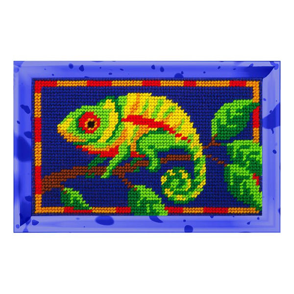 DIY Needlepoint Kit "Chameleon" 5.9"x9.8" / 15x25 cm