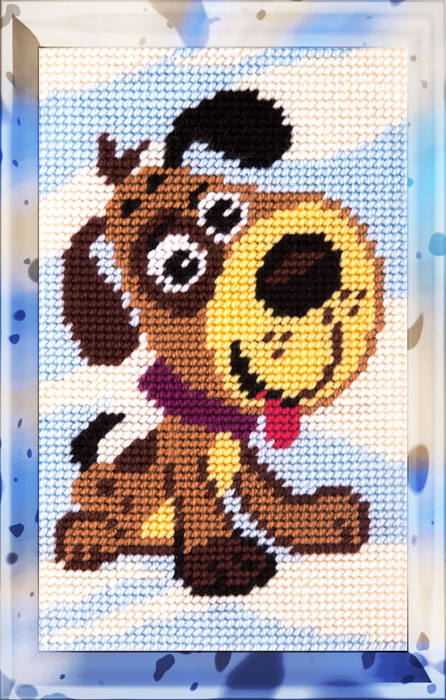 DIY Needlepoint Kit "Puppy" 5.9"x9.8" / 15x25 cm