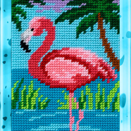 DIY Needlepoint Kit "Flamingo" 5.9"x9.8" / 15x25 cm