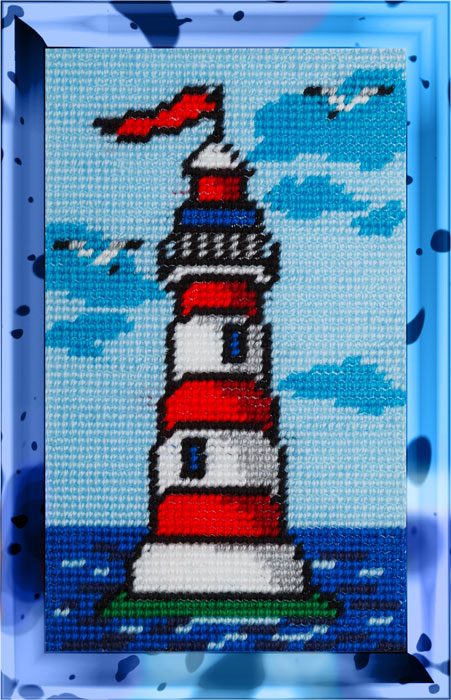 DIY Needlepoint Kit "Lighthouse" 5.9"x9.8" / 15x25 cm