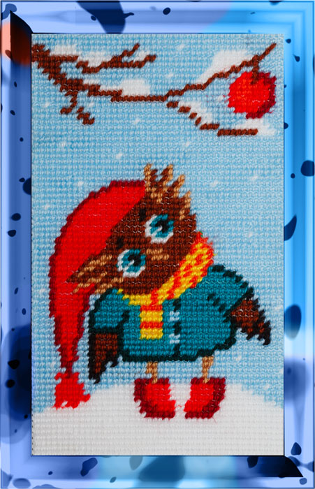 DIY Needlepoint Kit "Owlet" 5.9"x9.8" / 15x25 cm
