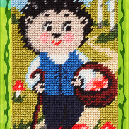 DIY Needlepoint Kit "Hedgehog" 5.9"x9.8" / 15x25 cm