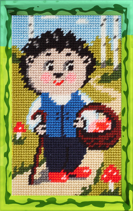 DIY Needlepoint Kit "Hedgehog" 5.9"x9.8" / 15x25 cm