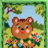 DIY Needlepoint Kit "Bear with flowers" 5.9"x9.8" / 15x25 cm