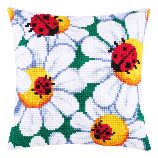 Cross Stitch Pillow Kit "Ladybugs"