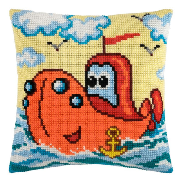 Cross Stitch Pillow Kit "Submarine"