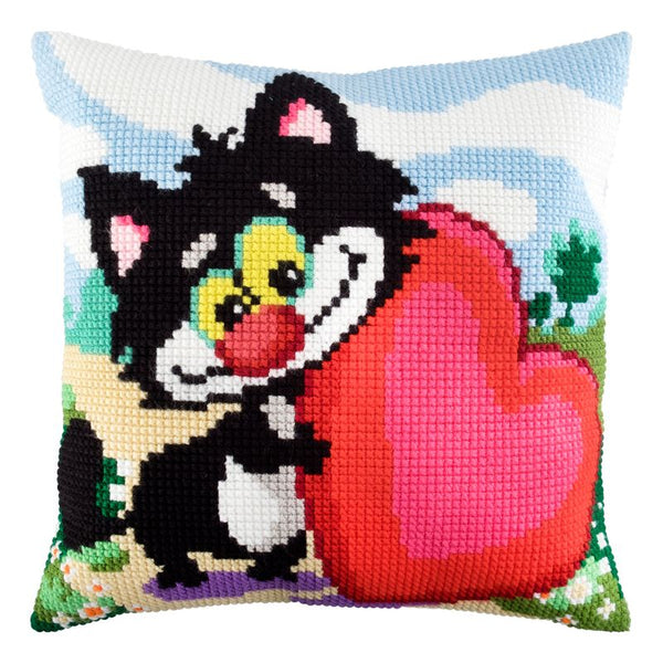 Cross Stitch Pillow Kit "Lovely Cat"