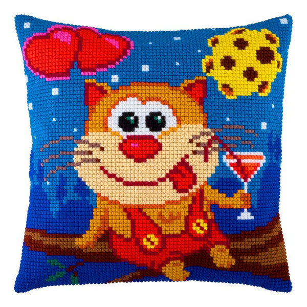 Cross Stitch Pillow Kit "March Cat"