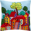 Cross Stitch Pillow Kit "Italian Town"