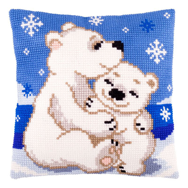 Cross Stitch Pillow Kit "Polar Bears"