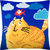Cross Stitch Pillow Kit "Joyful Cat"