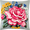 Cross Stitch Pillow Kit "Pink Rose"
