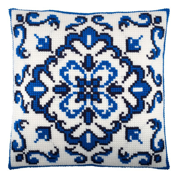 Cross Stitch Pillow Kit "Blue Pattern"