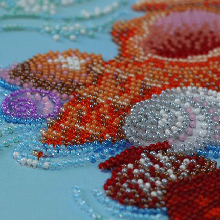 DIY Bead Embroidery Kit "Azure coast" 9.8"x13.8" / 25.0x35.0 cm