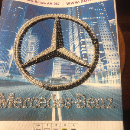 DIY Bead Embroidery Kit "Mercedes-Benz"  5.9"x5.9" / 15.0x15.0 cm