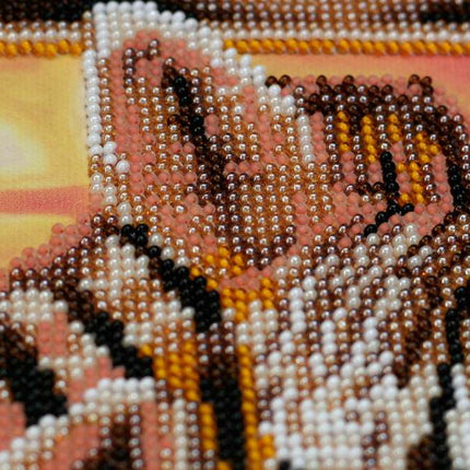 DIY Bead Embroidery Kit "Zebras" 7.9"x15.7" / 20.0x40.0 cm