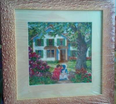 Canvas for bead embroidery "Friends" 7.9"x7.9" / 20.0x20.0 cm