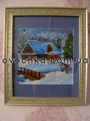 Canvas for bead embroidery "Christmas Eve" 7.9"x7.9" / 20.0x20.0 cm