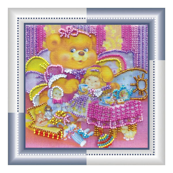 DIY Bead Embroidery Kit "Lunch"  5.9"x5.9" / 15.0x15.0 cm