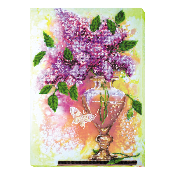 DIY Bead Embroidery Kit "Lilac still life" 11.8"x16.5" / 30.0x42.0 cm