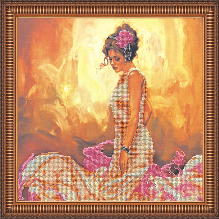 DIY Bead Embroidery Kit "Line of dance – 3" 12.6"x12.6" / 32.0x32.0 cm