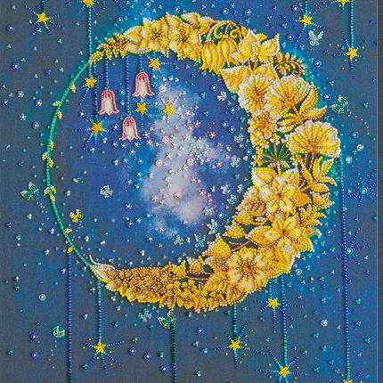 DIY Bead Embroidery Kit "The night shone" 12.6"x15.0" / 32.0x38.0 cm