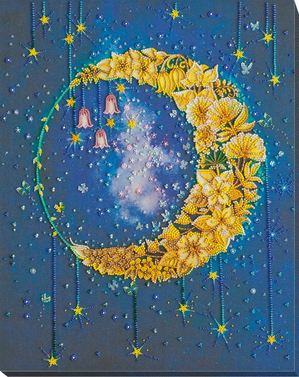 DIY Bead Embroidery Kit "The night shone" 12.6"x15.0" / 32.0x38.0 cm